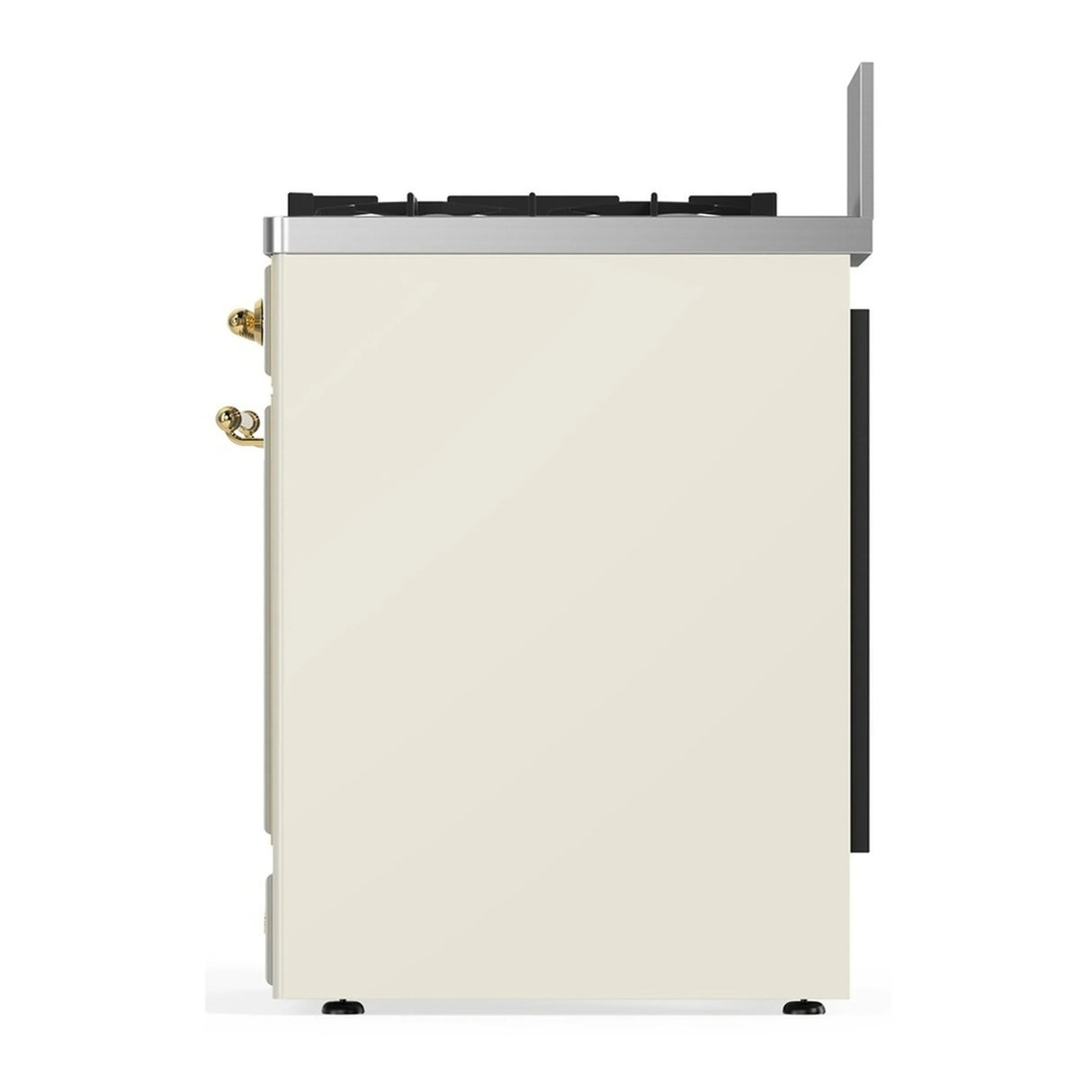 ILVE Majestic III 30-inch Dual Fuel Range with 5 Natural Gas Burner and Triple Glass Door Electric Oven in Antique White with Brass Trim (UM30NR3AWG)