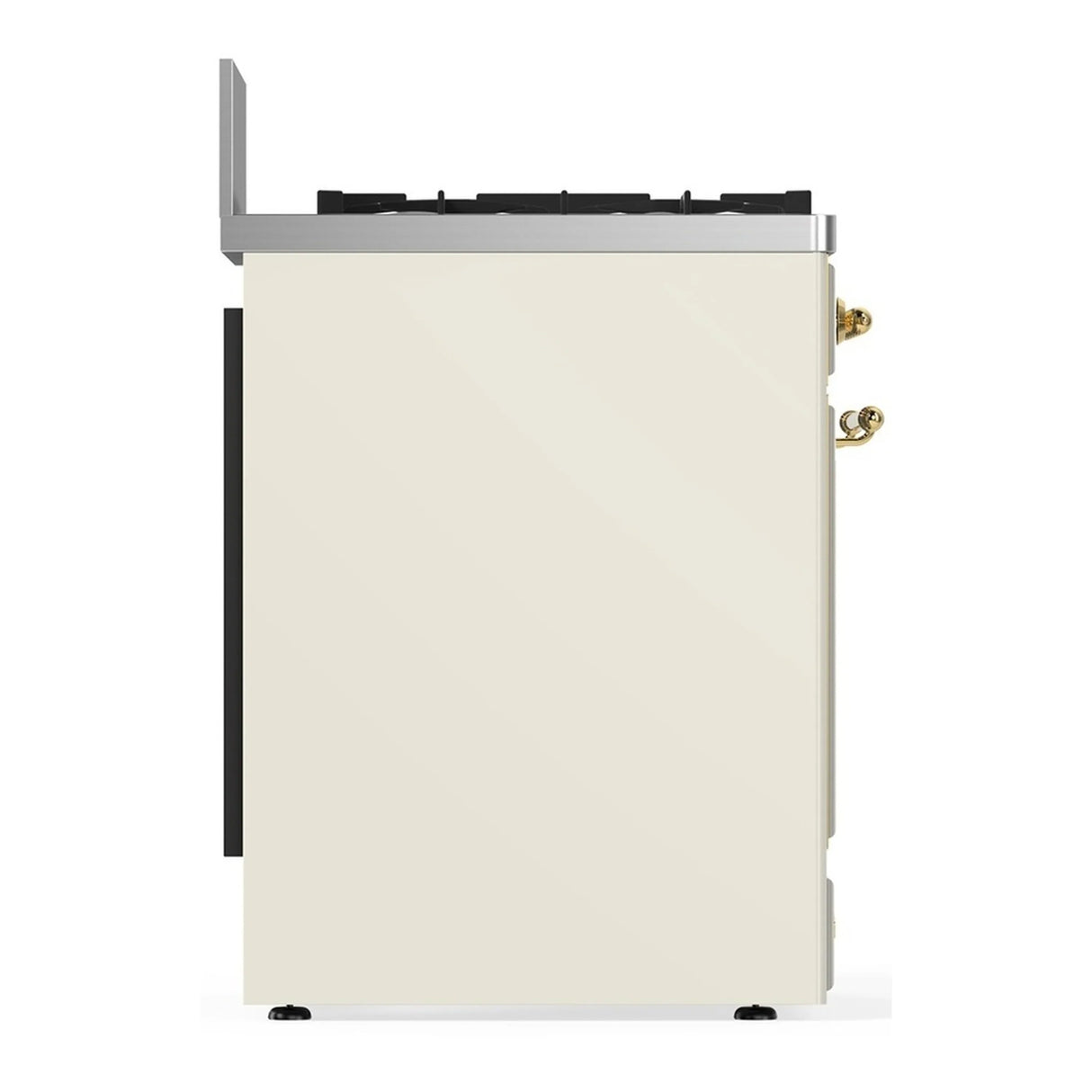 ILVE Majestic III 30-inch Dual Fuel Range with 5 Natural Gas Burner and Triple Glass Door Electric Oven in Antique White with Brass Trim (UM30NR3AWG)