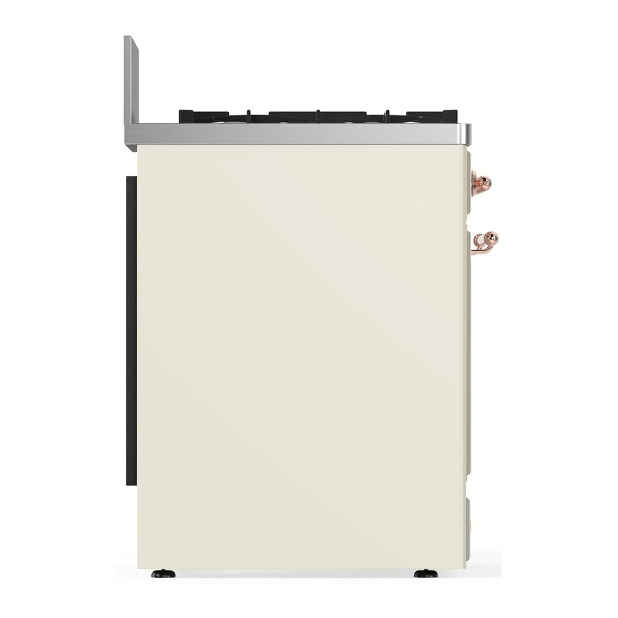 ILVE Majestic III 30-inch Dual Fuel Range with 5 Natural Gas Burner and Triple Glass Door Electric Oven in Antique White with Copper Trim (UM30NR3AWP)