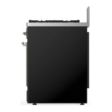 ILVE Majestic III 30-inch Dual Fuel Range with 5 Natural Gas Burner and Triple Glass Door Electric Oven in Glossy Black with Chrome Trim (UM30NR3BKC)