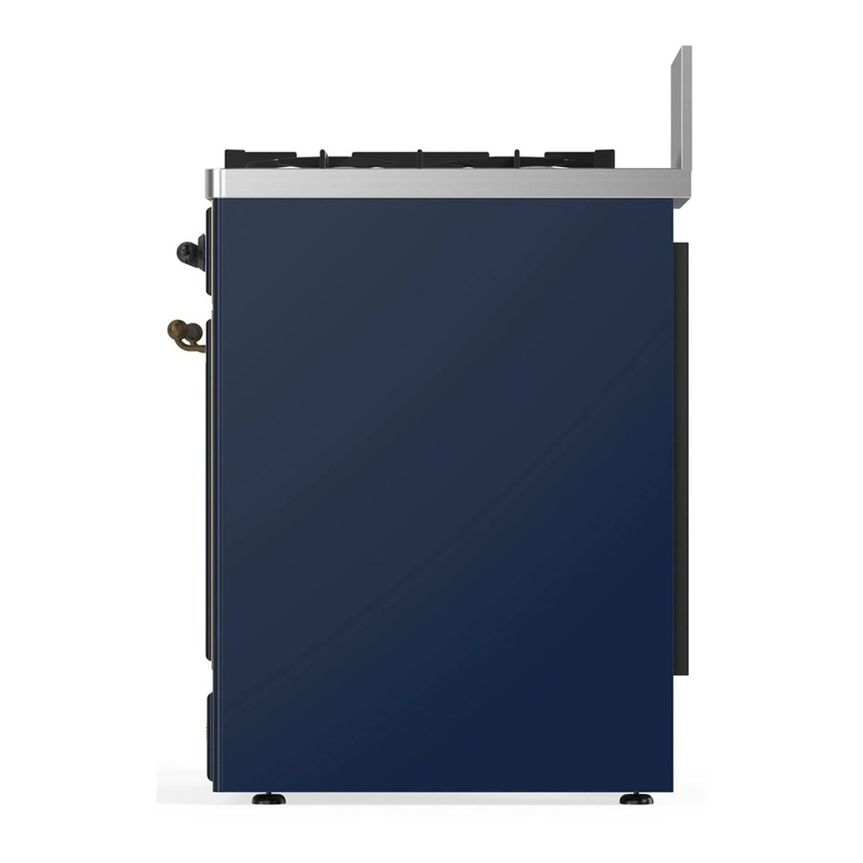 ILVE Majestic III 30-inch Dual Fuel Range with 5 Natural Gas Burner and Triple Glass Door Electric Oven in Midnight Blue with Burnished Trim (UM30NR3MBB)