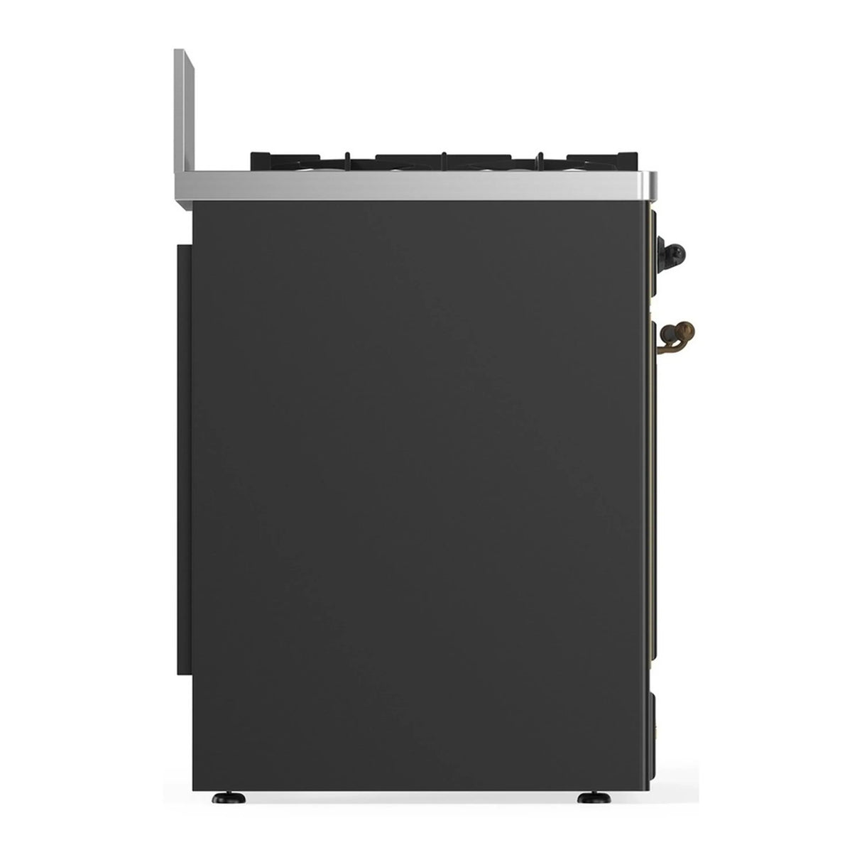 ILVE Majestic III 30-inch Dual Fuel Range with 5 Natural Gas Burner and Triple Glass Door Electric Oven in Graphite Matte with Burnished Trim (UM30NR3MGB)