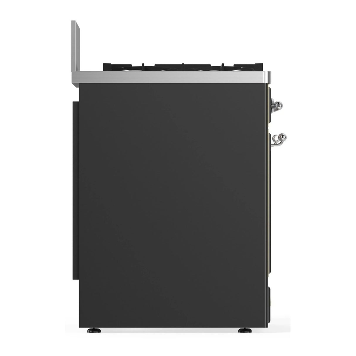 ILVE Majestic III 30-inch Dual Fuel Range with 5 Natural Gas Burner and Triple Glass Door Electric Oven in Graphite Matte with Chrome Trim (UM30NR3MGC)
