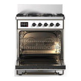 ILVE Majestic III 30-inch Dual Fuel Range with 5 Natural Gas Burner and Triple Glass Door Electric Oven in RAL with Burnished Trim (UM30NR3RAB)