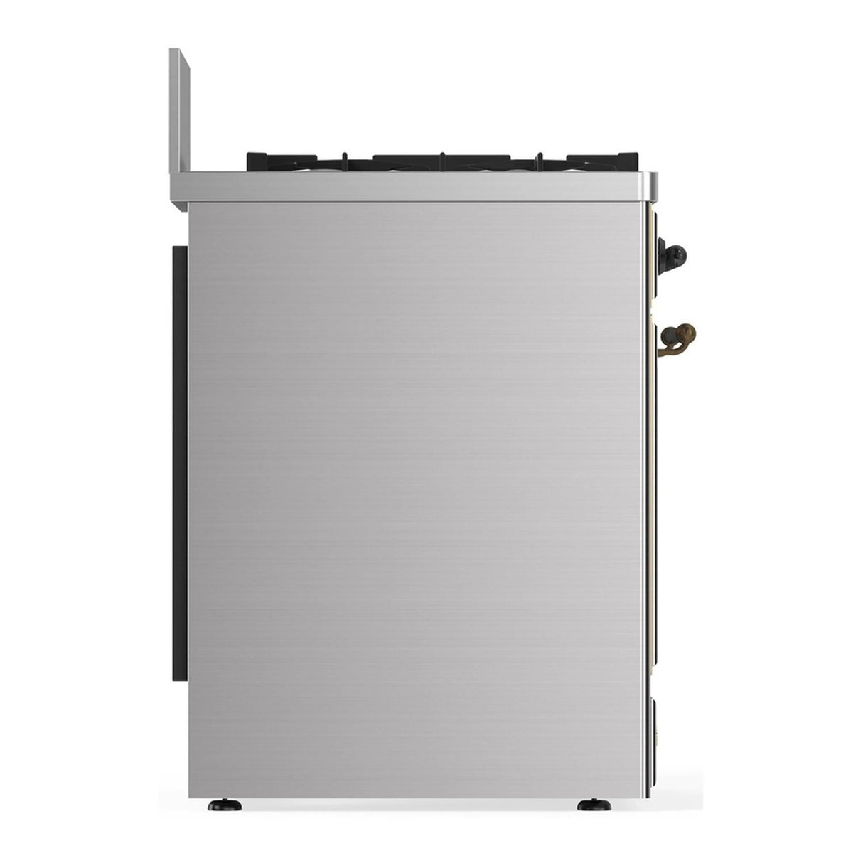 ILVE Majestic III 30-inch Dual Fuel Range with 5 Liquid Propane Burner and Triple Glass Door Electric Oven in Stainless Steel with Burnished Trim (UM30NR3SSBLP)