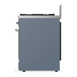 ILVE Majestic III 30-inch Dual Fuel Range with 5 Liquid Propane Burner and Solid Door Electric Oven in Blue Grey with Chrome Trim (UM30QNR3BGCLP)