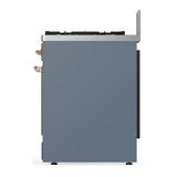 ILVE Majestic III 30-inch Dual Fuel Range with 5 Natural Gas Burner and Solid Door Electric Oven in Blue Grey with Copper Trim (UM30QNR3BGP)