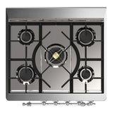 ILVE Majestic III 30-inch Dual Fuel Range with 5 Natural Gas Burner and Solid Door Electric Oven in Midnight Blue with Chrome Trim (UM30QNR3MBC)