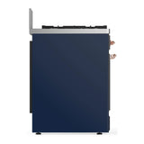 ILVE Majestic III 30-inch Dual Fuel Range with 5 Liquid Propane Burner and Solid Door Electric Oven in Midnight Blue with Copper Trim (UM30QNR3MBPLP)