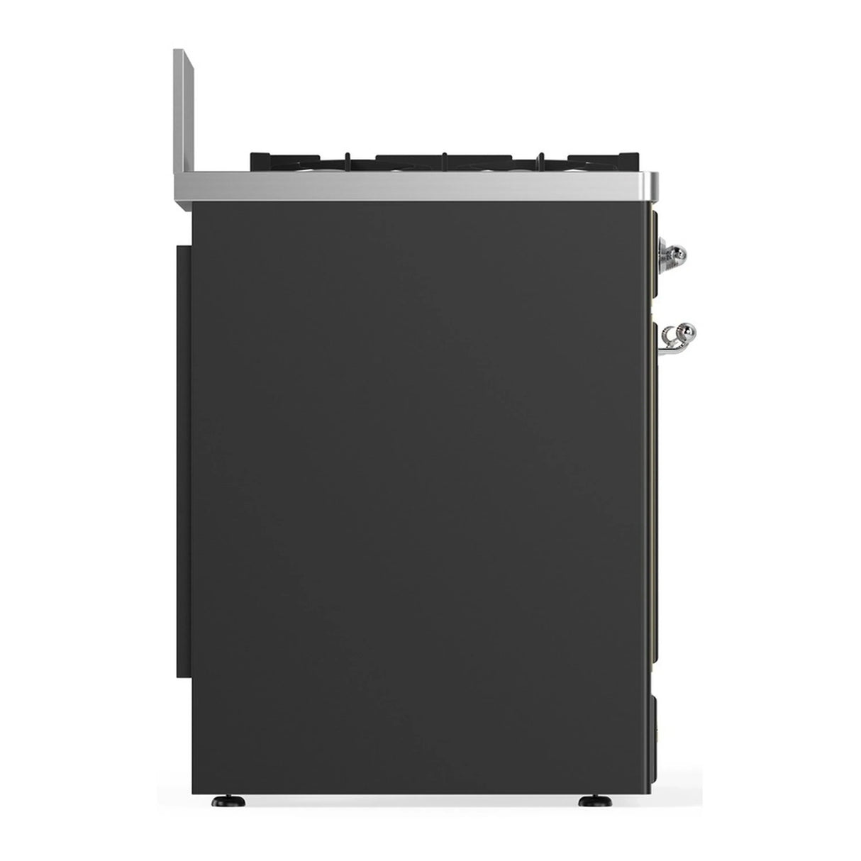 ILVE Majestic III 30-inch Dual Fuel Range with 5 Natural Gas Burner and Solid Door Electric Oven in Graphite Matte with Chrome Trim (UM30QNR3MGC)