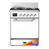 ILVE Majestic III 30-inch Dual Fuel Range with 5 Liquid Propane Burner and Solid Door Electric Oven in RAL with Chrome Trim (UM30QNR3RACLP)