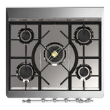 ILVE Majestic III 30-inch Dual Fuel Range with 5 Liquid Propane Burner and Solid Door Electric Oven in RAL with Chrome Trim (UM30QNR3RACLP)