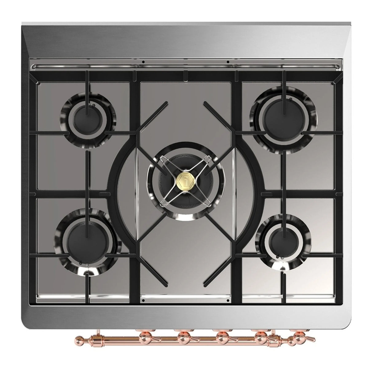 ILVE Majestic III 30-inch Dual Fuel Range with 5 Liquid Propane Burner and Solid Door Electric Oven in RAL with Copper Trim (UM30QNR3RAPLP)