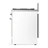 ILVE Majestic III 30-inch Dual Fuel Range with 5 Natural Gas Burner and Solid Door Electric Oven in White with Chrome Trim (UM30QNR3WHC)