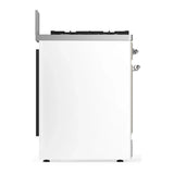 ILVE Majestic III 30-inch Dual Fuel Range with 5 Liquid Propane Burner and Solid Door Electric Oven in White with Chrome Trim (UM30QNR3WHCLP)