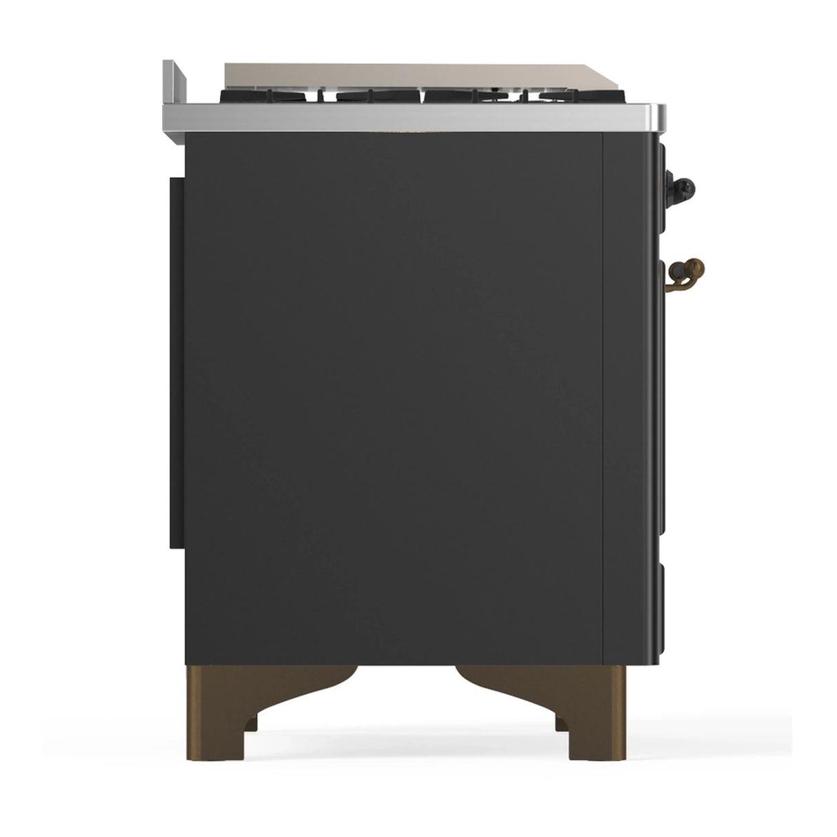 ILVE Majestic III 36-inch Dual Fuel Range with 6 Natural Gas Burner, Griddle and Triple Glass Door Electric Oven in Graphite Matte with Burnished Trim (UM36FNR3MGB)
