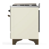 ILVE Majestic III 36-inch Dual Fuel Range with 5 Liquid Propane Burner, Griddle and Solid Door Electric Oven in Antique White with Burnished Trim (UM36FQNR3AWBLP)