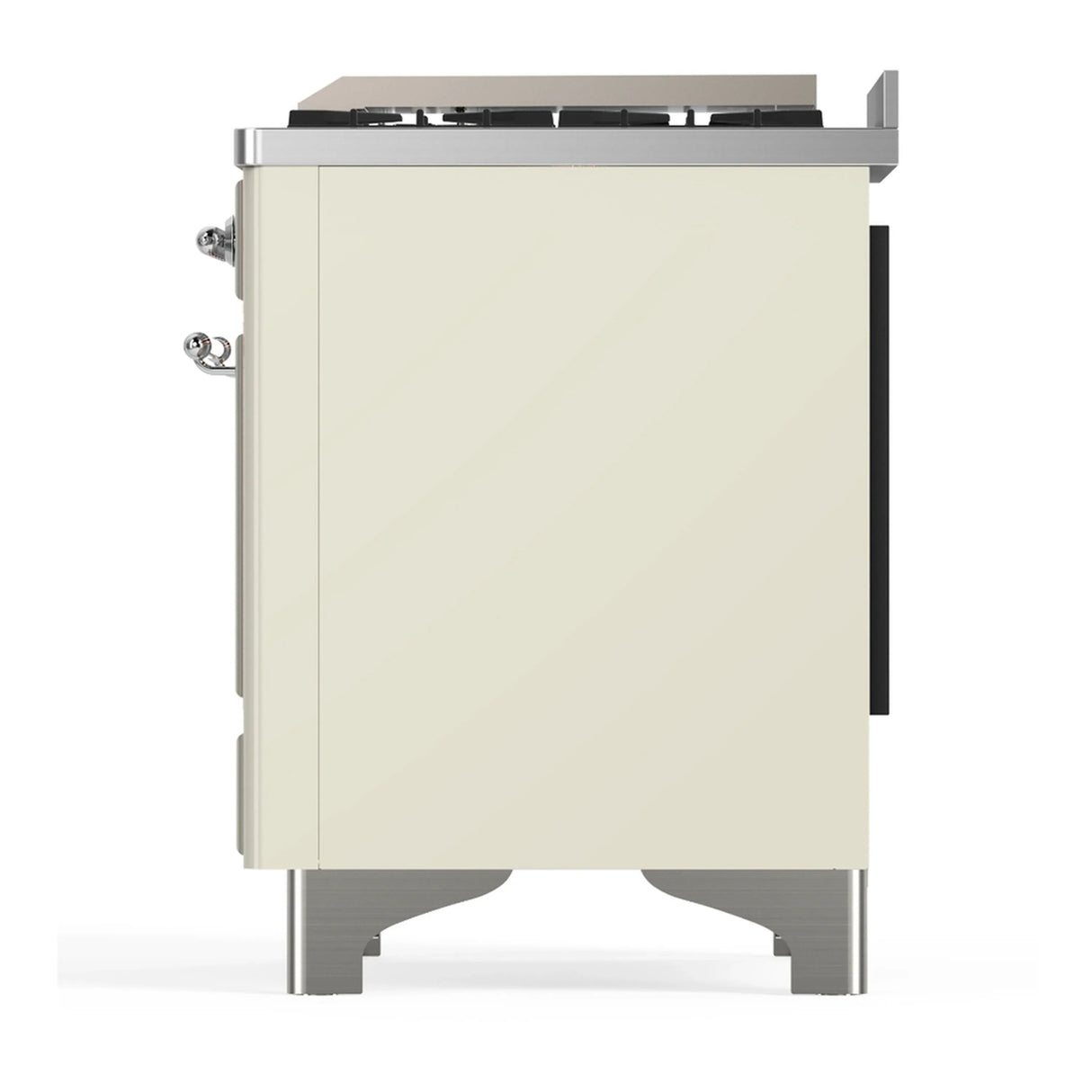 ILVE Majestic III 36-inch Dual Fuel Range with 5 Liquid Propane Burner, Griddle and Solid Door Electric Oven in Antique White with Chrome Trim (UM36FQNR3AWCLP)