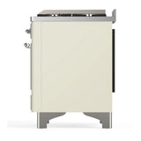 ILVE Majestic III 36-inch Dual Fuel Range with 5 Liquid Propane Burner, Griddle and Solid Door Electric Oven in Antique White with Chrome Trim (UM36FQNR3AWCLP)