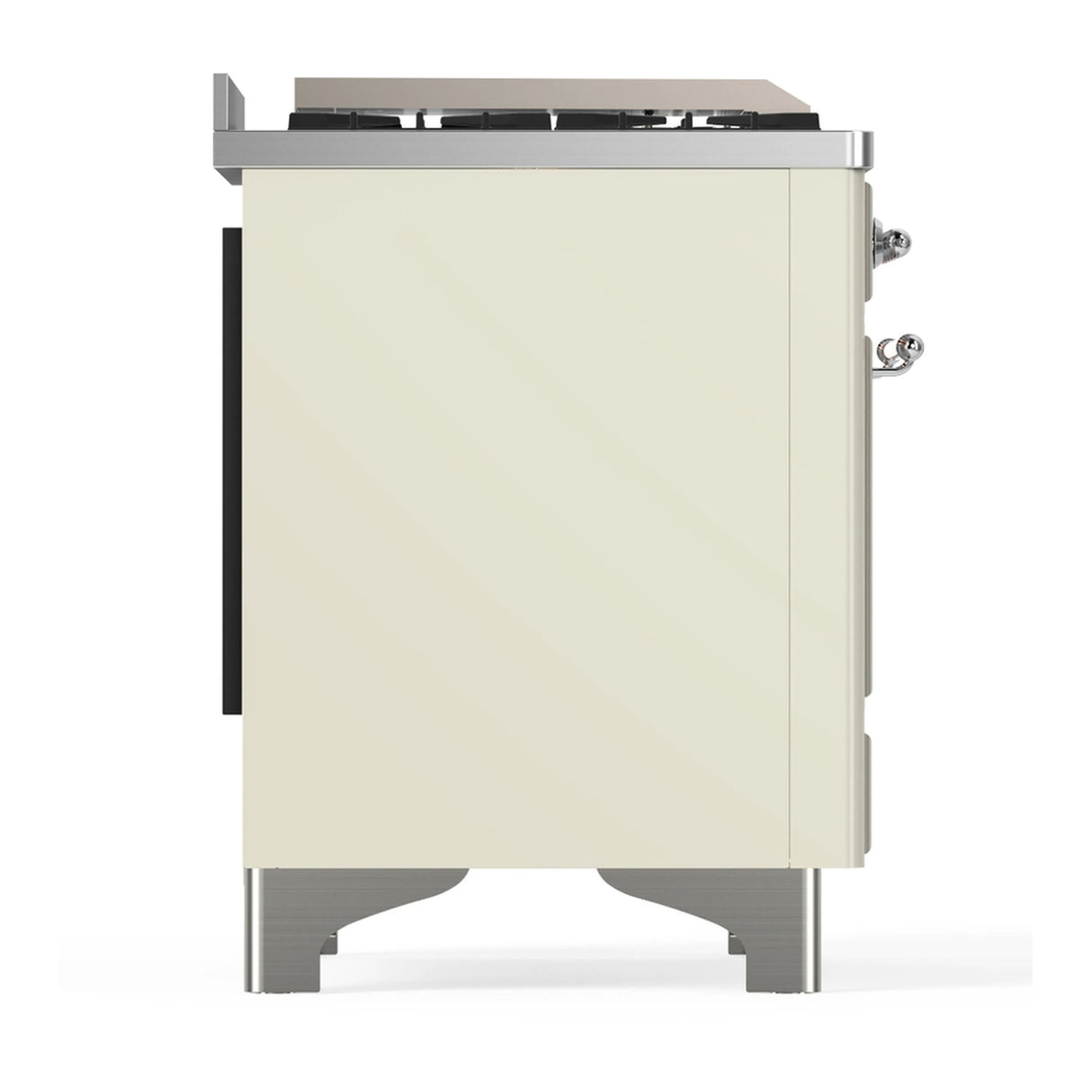 ILVE Majestic III 36-inch Dual Fuel Range with 5 Liquid Propane Burner, Griddle and Solid Door Electric Oven in Antique White with Chrome Trim (UM36FQNR3AWCLP)