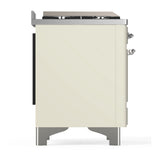 ILVE Majestic III 36-inch Dual Fuel Range with 5 Liquid Propane Burner, Griddle and Solid Door Electric Oven in Antique White with Chrome Trim (UM36FQNR3AWCLP)