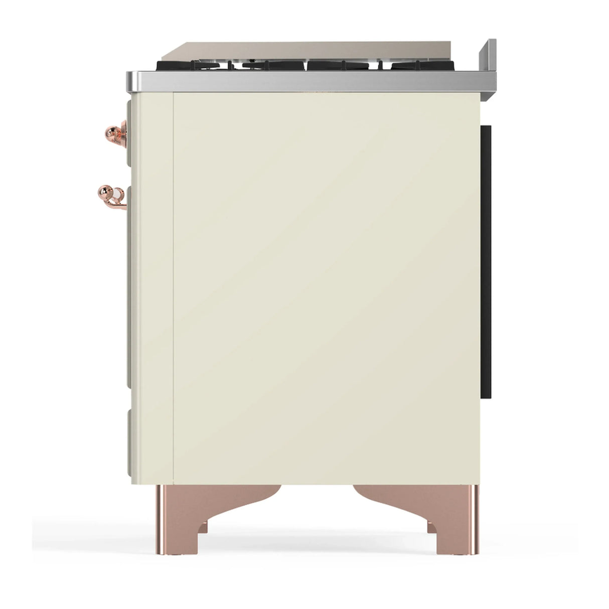 ILVE Majestic III 36-inch Dual Fuel Range with 5 Liquid Propane Burner, Griddle and Solid Door Electric Oven in Antique White with Copper Trim (UM36FQNR3AWPLP)