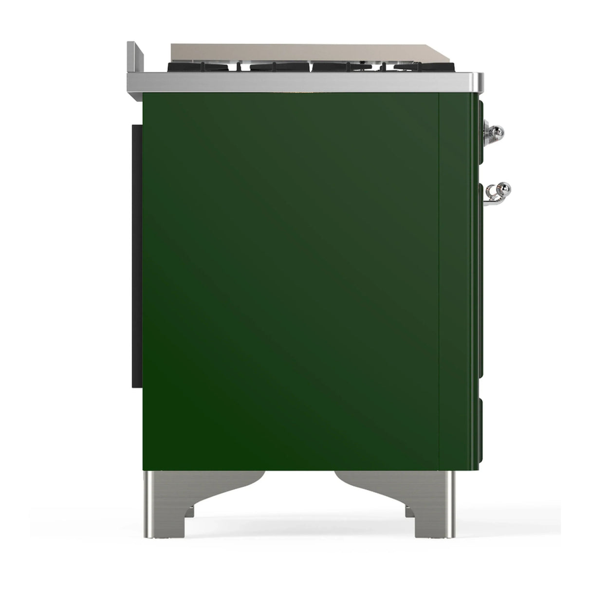 ILVE Majestic III 36-inch Dual Fuel Range with 5 Liquid Propane Burner, Griddle and Solid Door Electric Oven in Emerald Green with Chrome Trim (UM36FQNR3EGCLP)