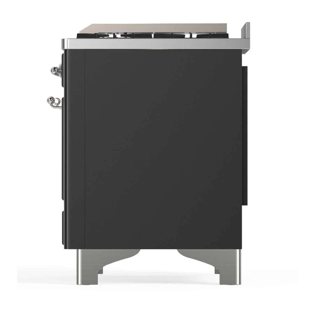 ILVE Majestic III 36-inch Dual Fuel Range with 5 Liquid Propane Burner, Griddle and Solid Door Electric Oven in Graphite Matte with Chrome Trim (UM36FQNR3MGCLP)