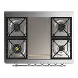 ILVE Majestic III 36-inch Dual Fuel Range with 5 Liquid Propane Burner, Griddle and Solid Door Electric Oven in Graphite Matte with Chrome Trim (UM36FQNR3MGCLP)