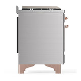 ILVE Majestic III 36-inch Dual Fuel Range with 6 Natural Gas Burner, Griddle and Solid Door Electric Oven in Stainless Steel with Copper Trim (UM36FQNR3SSP)