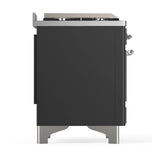 ILVE Majestic III 48-inch Dual Fuel Range with 5 Liquid Propane Burner, Griddle and Triple Glass Door Electric Oven in Graphite Matte with Chrome Trim (UM48FNR3MGCLP)