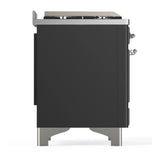 ILVE Majestic III 60-inch Dual Fuel Range with 7 Natural Gas Burner, Griddle and Triple Glass Door Electric Oven in Graphite Matte with Chrome Trim (UM60FNR3MGC)