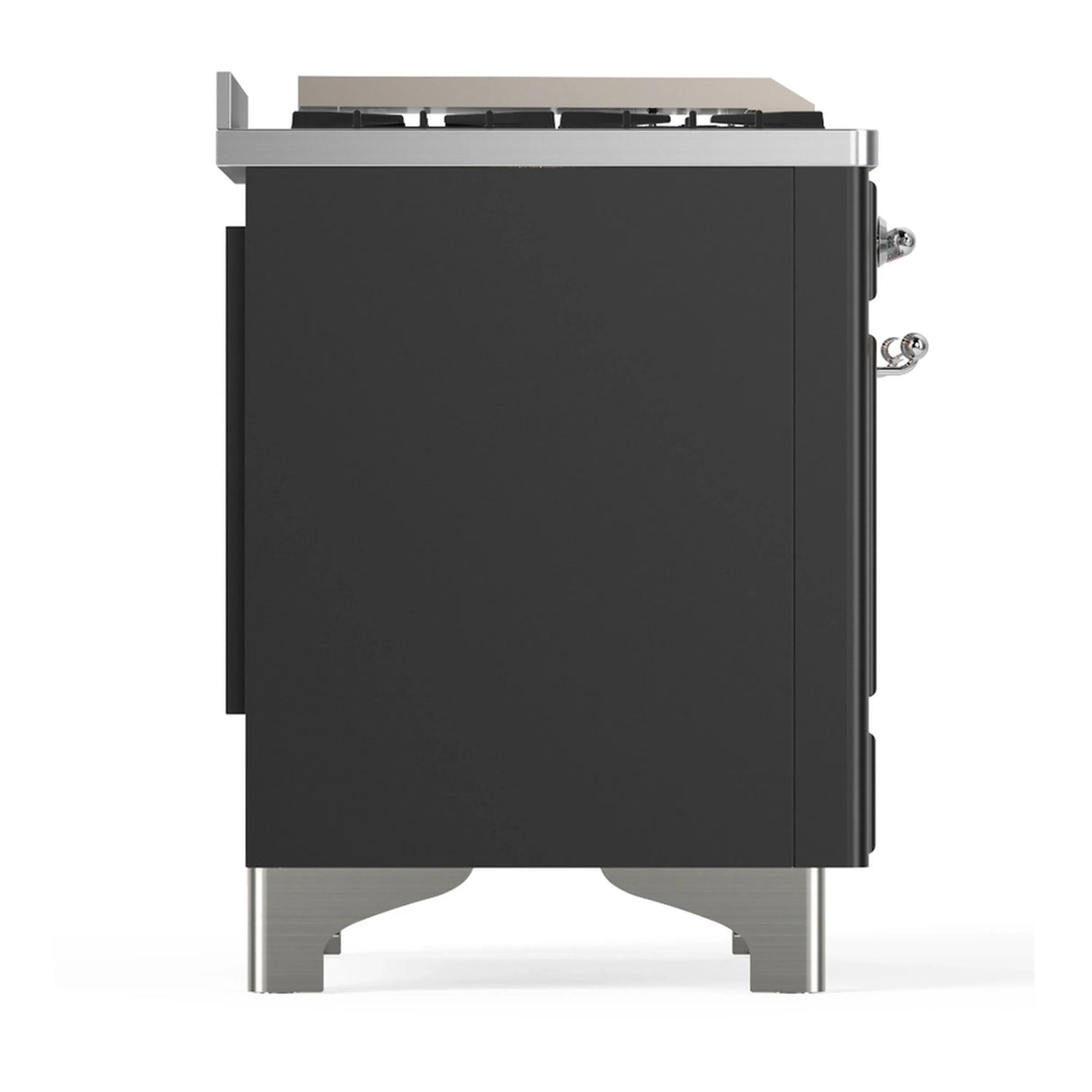 ILVE Majestic III 60-inch Dual Fuel Range with 5 Liquid Propane Burner, Griddle and Solid Door Electric Oven in Graphite Matte with Chrome Trim (UM60FQNR3MGCLP)