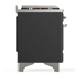ILVE Majestic III 60-inch Dual Fuel Range with 5 Liquid Propane Burner, Griddle and Solid Door Electric Oven in Graphite Matte with Chrome Trim (UM60FQNR3MGCLP)