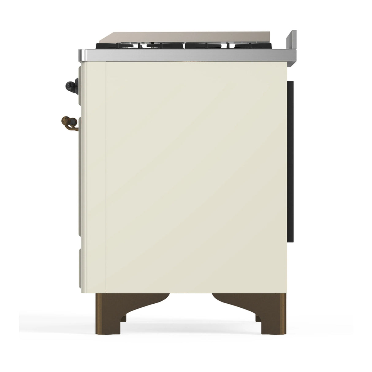ILVE Majestic III 60-inch Dual Fuel Range with 5 Liquid Propane Burner, Griddle, French Top and Triple Glass Door Electric Oven in Antique White with Burnished Trim (UM60FSNR3AWBLP)