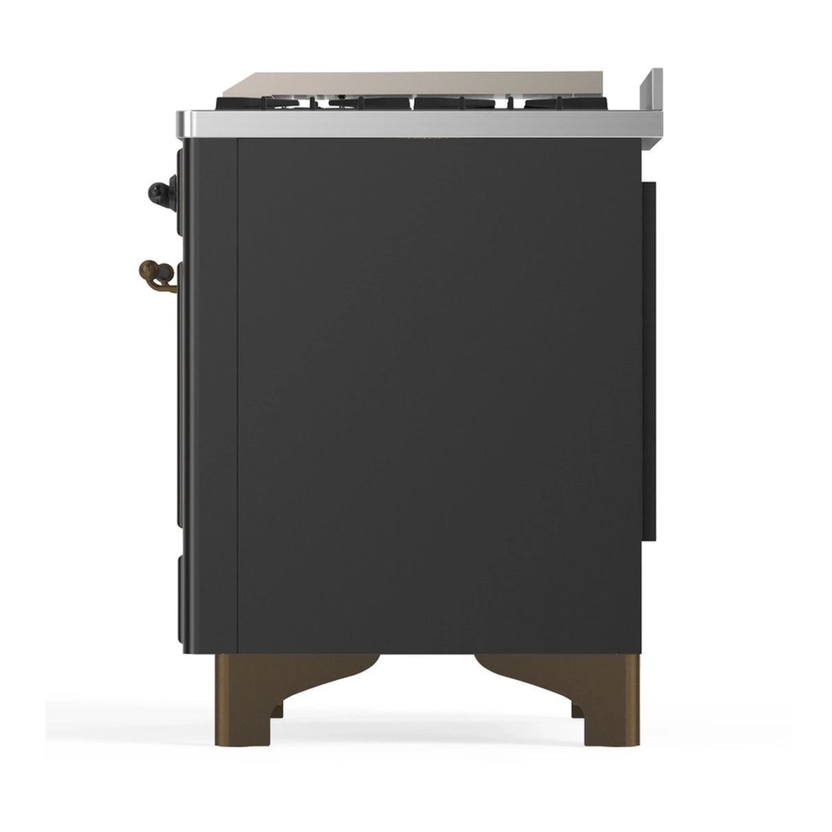ILVE Majestic III 60-inch Dual Fuel Range with 5 Liquid Propane Burner, Griddle, French Top and Triple Glass Door Electric Oven in Graphite Matte with Burnished Trim (UM60FSNR3MGBLP)