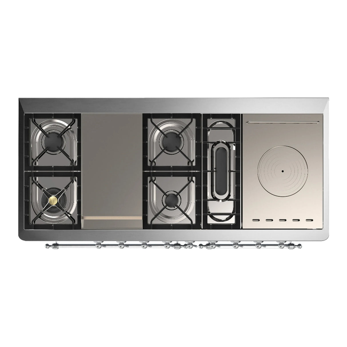 ILVE Majestic III 60-inch Dual Fuel Range with 5 Liquid Propane Burner, Griddle, French Top and Solid Door Electric Oven in Emerald Green with Chrome Trim (UM60FSQNR3EGCLP)