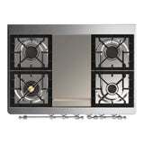 ILVE Majestic III 40-inch Dual Fuel Range with 6 Natural Gas Burner, Griddle and Triple Glass Door Electric Oven in Blue Grey with Chrome Trim (UMD40FNR3BGC)