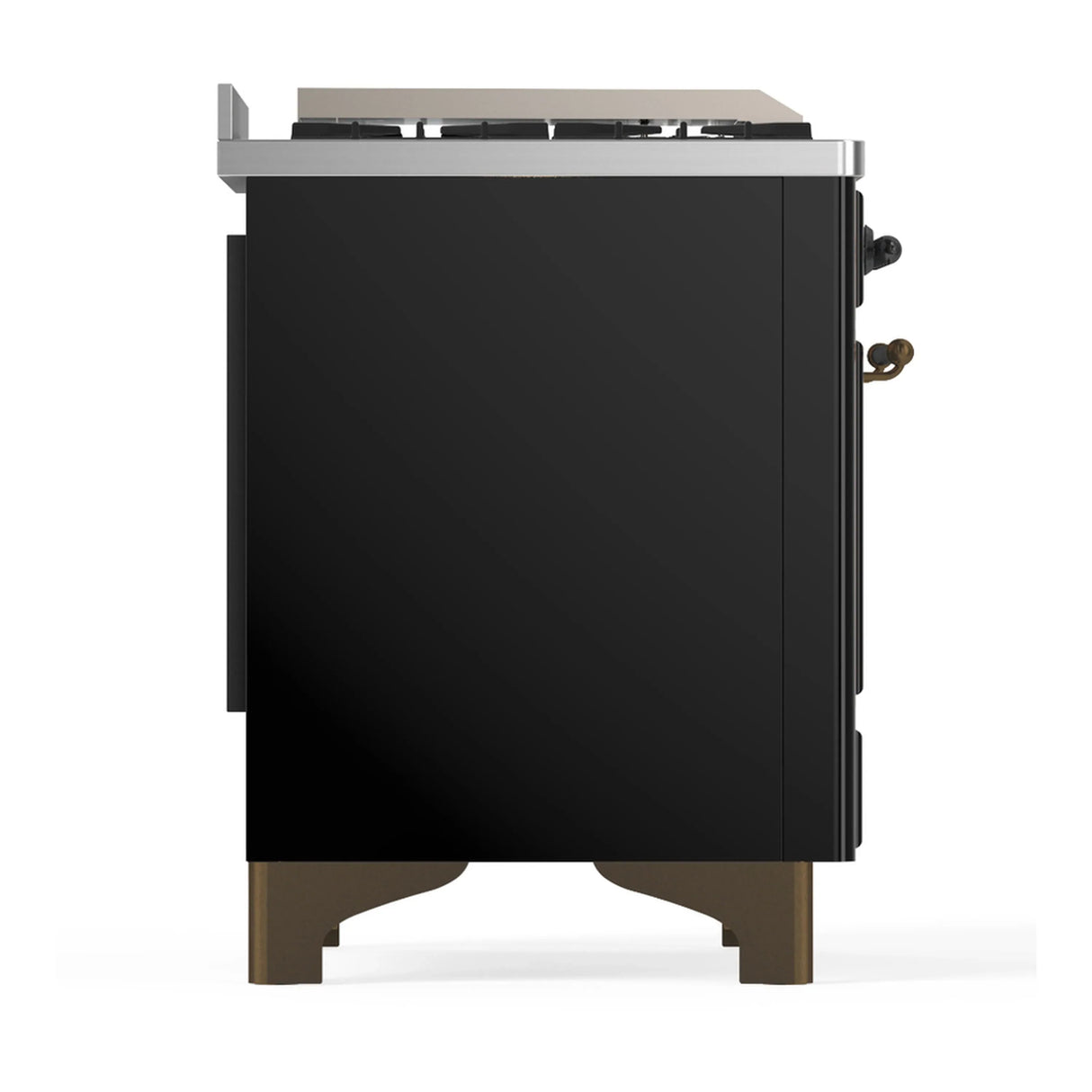 ILVE Majestic III 40-inch Dual Fuel Range with 5 Liquid Propane Burner, Griddle and Triple Glass Door Electric Oven in Glossy Black with Burnished Trim (UMD40FNR3BKBLP)