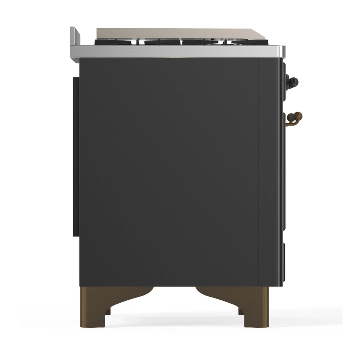 ILVE Majestic III 40-inch Dual Fuel Range with 5 Liquid Propane Burner, Griddle and Triple Glass Door Electric Oven in Graphite Matte with Burnished Trim (UMD40FNR3MGBLP)