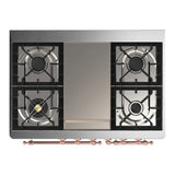 ILVE Majestic III 40-inch Dual Fuel Range with 5 Liquid Propane Burner, Griddle and Triple Glass Door Electric Oven in Graphite Matte with Copper Trim (UMD40FNR3MGPLP)