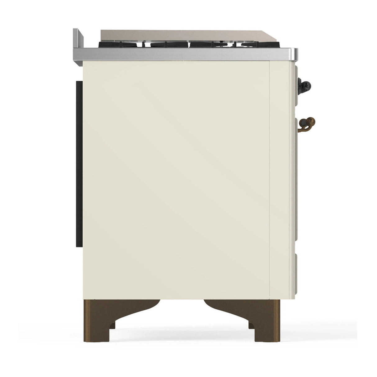 ILVE Majestic III 40-inch Dual Fuel Range with 5 Liquid Propane Burner, Griddle and Solid Door Electric Oven in Antique White with Burnished Trim (UMD40FQNR3AWBLP)
