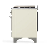 ILVE Majestic III 40-inch Dual Fuel Range with 5 Liquid Propane Burner, Griddle and Solid Door Electric Oven in Antique White with Chrome Trim (UMD40FQNR3AWCLP)