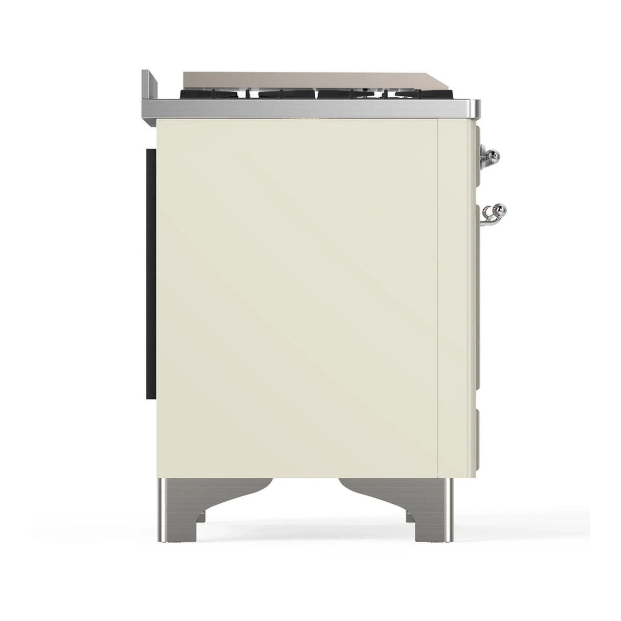 ILVE Majestic III 40-inch Dual Fuel Range with 5 Liquid Propane Burner, Griddle and Solid Door Electric Oven in Antique White with Chrome Trim (UMD40FQNR3AWCLP)