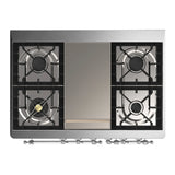 ILVE Majestic III 40-inch Dual Fuel Range with 5 Liquid Propane Burner, Griddle and Solid Door Electric Oven in Emerald Green with Chrome Trim (UMD40FQNR3EGCLP)