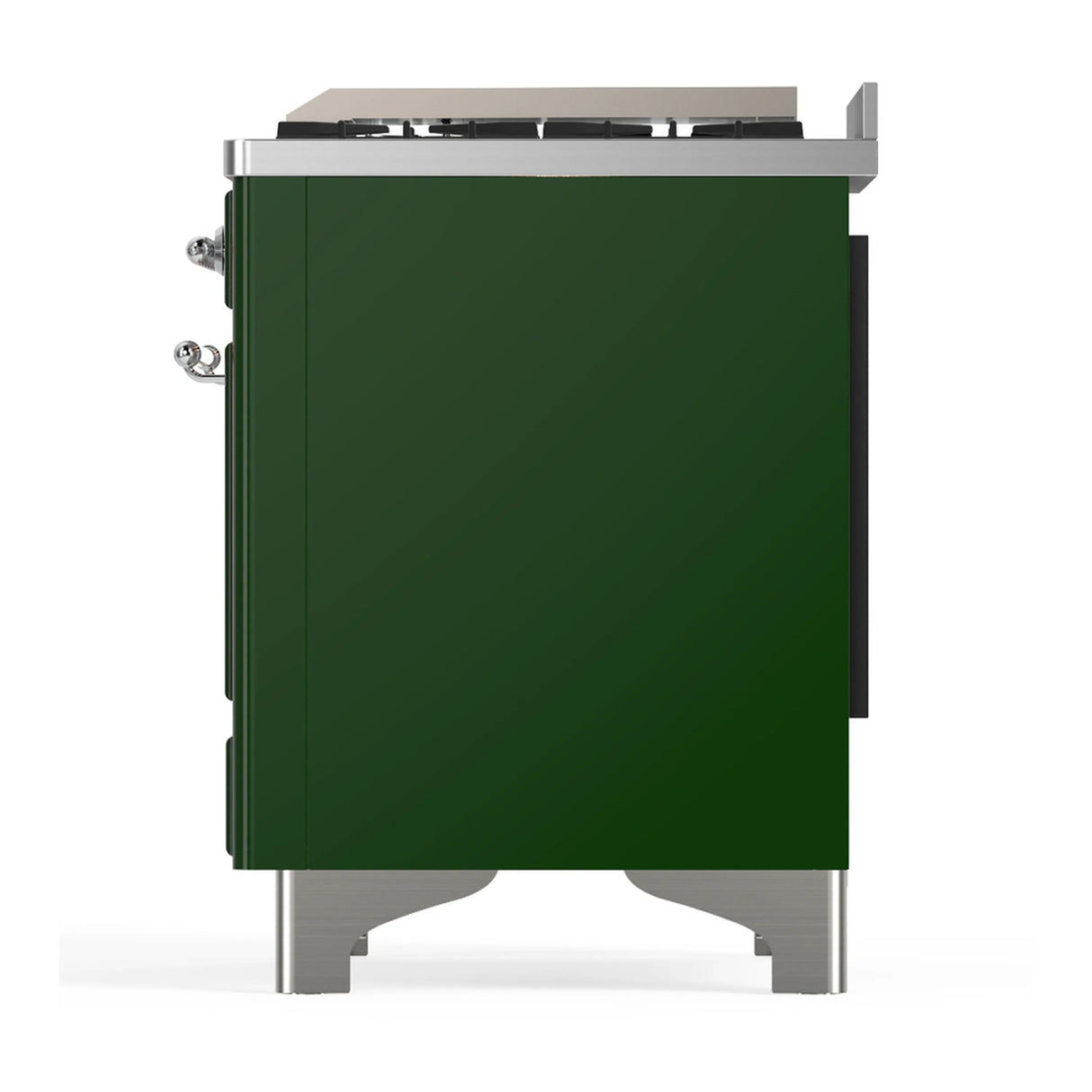 ILVE Majestic III 40-inch Dual Fuel Range with 5 Liquid Propane Burner, Griddle and Solid Door Electric Oven in Emerald Green with Chrome Trim (UMD40FQNR3EGCLP)