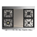 ILVE Majestic III 40-inch Dual Fuel Range with 5 Liquid Propane Burner, Griddle and Solid Door Electric Oven in Graphite Matte with Chrome Trim (UMD40FQNR3MGCLP)