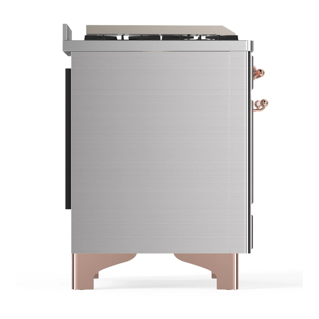 ILVE Majestic III 40-inch Dual Fuel Range with 6 Natural Gas Burner, Griddle and Solid Door Electric Oven in Stainless Steel with Copper Trim (UMD40FQNR3SSP)