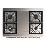 ILVE Majestic III 40-inch Dual Fuel Range with 5 Liquid Propane Burner, Griddle and Solid Door Electric Oven in White with Copper Trim (UMD40FQNR3WHPLP)