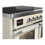ILVE Majestic III 40-Inch Induction Range with 6 Induction Elements and Triple Glass Door Electric Oven in Antique White with Chrome Trim (UMDIB40NR3AWC)